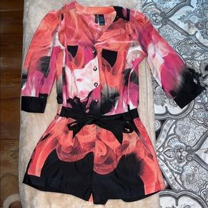 Bisou Bisou Belted Romper